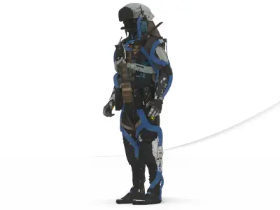 Heavy Combat Mech 3D Model Rigged for Game Engines  Animation Low-poly 3D model