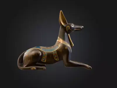 Anubis Sculpture Low-poly 3D model