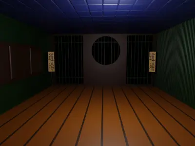 Kung-Fu Hall Low-poly 3D model