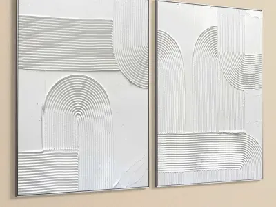 Plaster Two Photo Frame 277 Low-poly 3D model