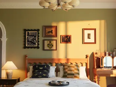 Bedroom interior scenes 3D model 13
