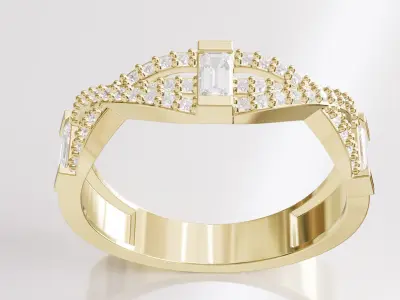 Jewelry Diamond Ring Model RG58 Free 3D print model