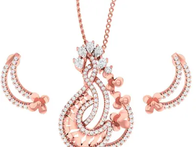 Pendant Earrings combo - 1136 3D print model
