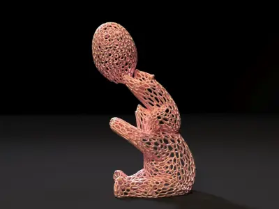 Bears with heart 3D print model