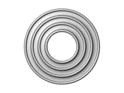 Dome stepped wave ripple modern ceiling rosette and wall art 3D print model