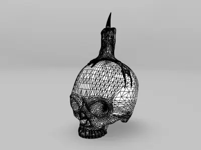 Candle Skull Low-poly 3D model
