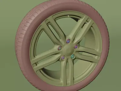 4 Modern car rims 3D model