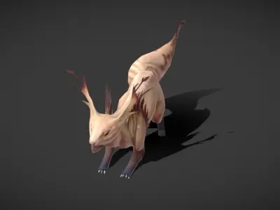 Fantasy Creature - Battle Cat Low-poly 3D model