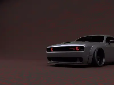 wide body dodge challenger srt 3D model