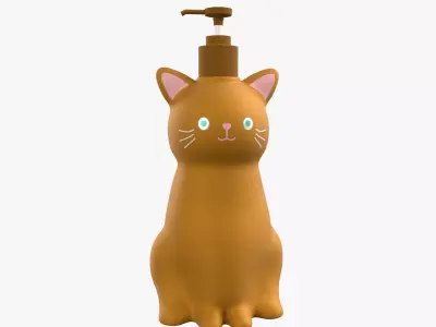 Cat Liquid Soap Dispenser Orange Version 3D model