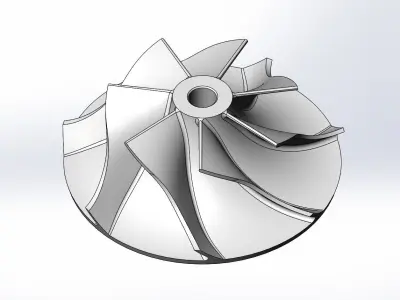 Turbocharger Impeller D43mm d29mm 3D print model