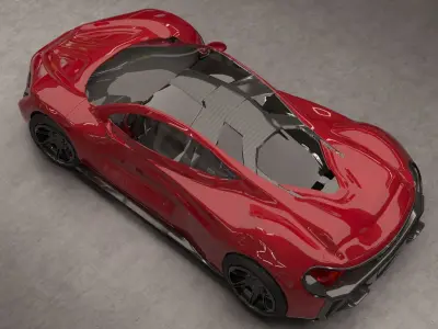 Sports car 3D model 2