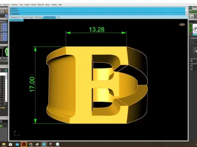 Luxury Initial Letter B Signet Ring 3D Model 4068 3D print model