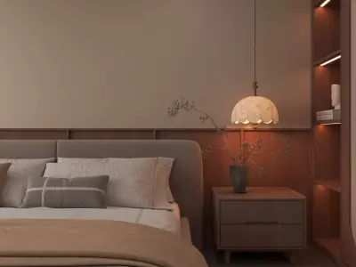 Bedroom interior 19 Low-poly 3D model