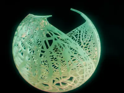 Spherical Leaf Lampshed small 3D print model