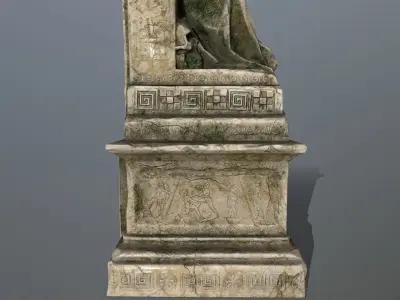 statue with cloak Low-poly 3D model