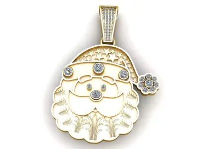 SANTA CLUS FACE PENDANT 3D PRINTABLE MODEL  3D print model