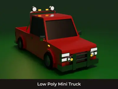Low Poly Mini Truck Model 3D model