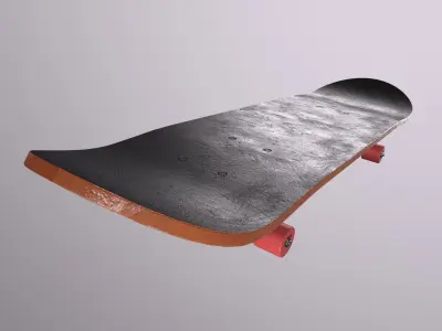 Realistic Skateboard 3D low-poly model with checkered pattern Low-poly 3D model