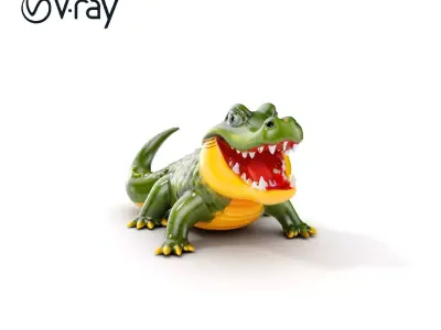 Cartoon Crocodile Model Pack for Animation and Games Low-poly 3D model