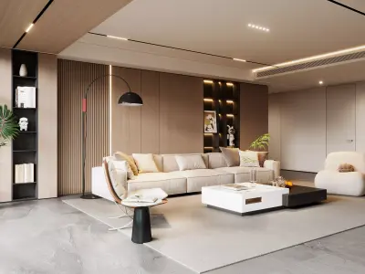 Modern living room 3D model  3D model