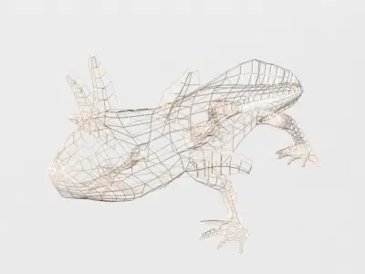 Axolotl gecko Low-poly 3D model