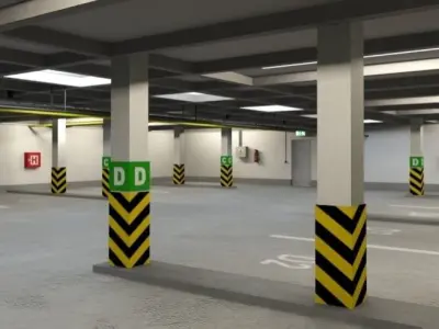 Underground parking garage 03 3D model