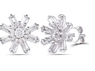 Women Diamond Earrings 3D print model 20