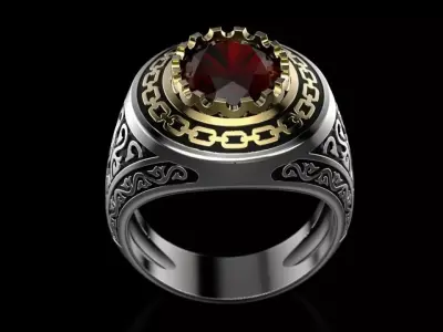Fashion texture jewelry ring 3D print model
