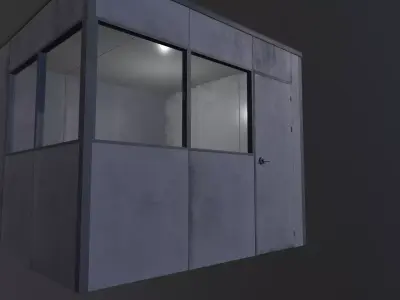 Industrial modular office Low-poly 3D model