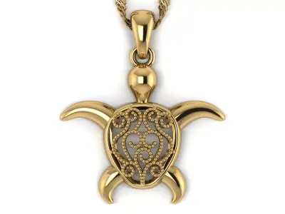 Turtle Pendant 3D print model