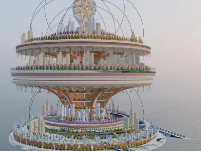 Fusion Torus City Low-poly 3D model