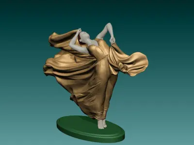 Girl in ballet dance 3D print model