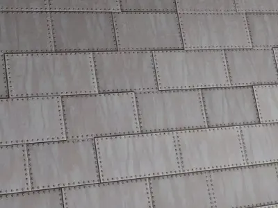 Dark Riveted Metal Panel Plate PBR Seamless Texture