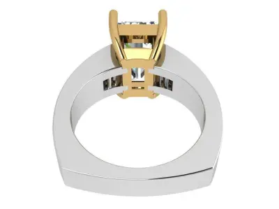 Emerald Diamond Euro Shank Ring 3670 3D print model