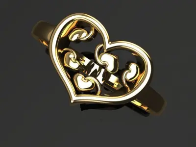Heart ring 13 3D print model