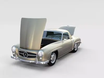 Full w interior Mercedes 190SL Hard Top rev 3D model