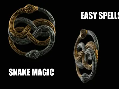 Snake IMM Curve Brush with Snake Ring Model for 3D Print 3D model