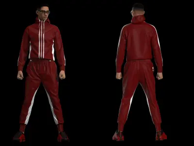 Tracksuits man Low-poly 3D model