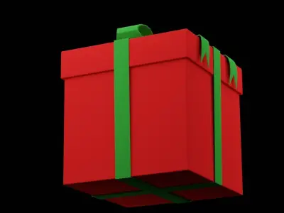 Christmas Gift Box Low-poly 3D model buy