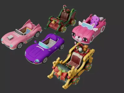 Cartoon Car Low-poly 3D model by CGWanderer from CGTrader (Low-poly)