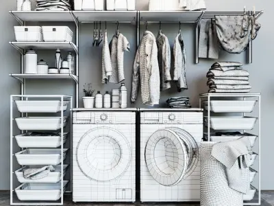 Laundry Set Ikea 1 3D model