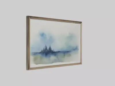 Framed Watercolor Art Low-poly 3D model