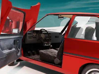 Tavria Zaz 1102 old Hatchback Low-poly 3D model Game Ready Free low-poly 3D model