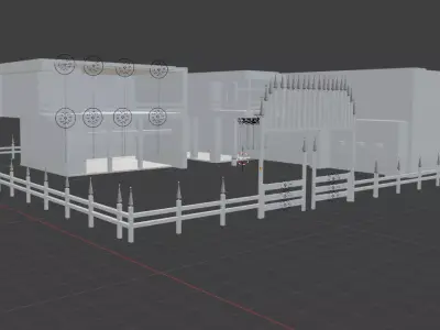 two-story luxury house with garage 3D model