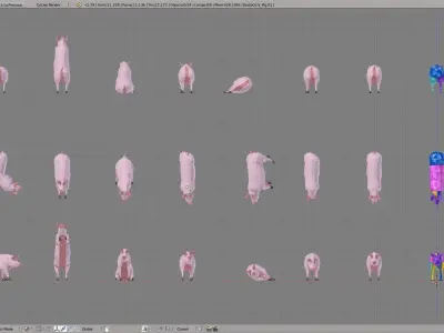 Farm Pigs Low-poly 3D model