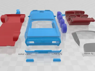 Falcon GT Coupe Interceptor Mad Max 1979 - Separate Parts STL  3D print model