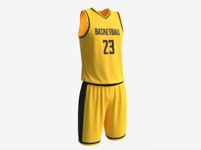 Basketball Uniform Set Yellow 3D model