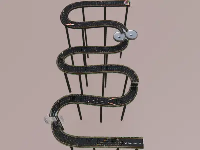 Country Marble Racing Track with 14 Country Balls Track 1 3D model