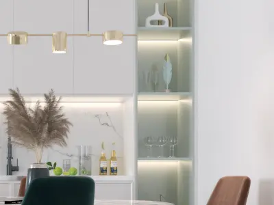 dining combination luxury table chair 3D model